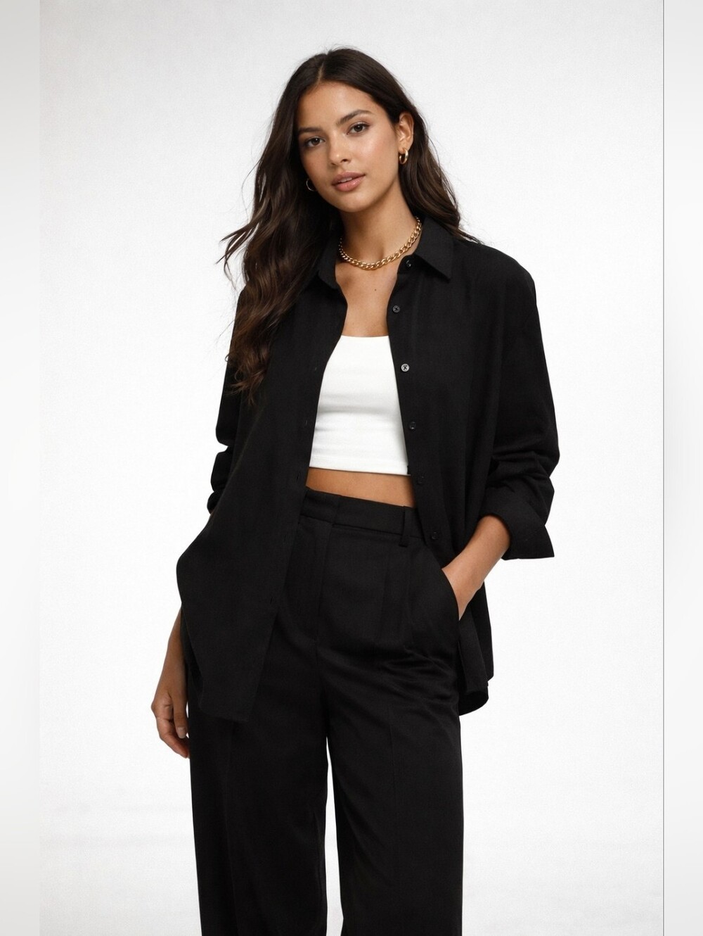 Theory Women's Virgin Wool Classic Shirt Size M Button‑Front. Capsule Wardrobe